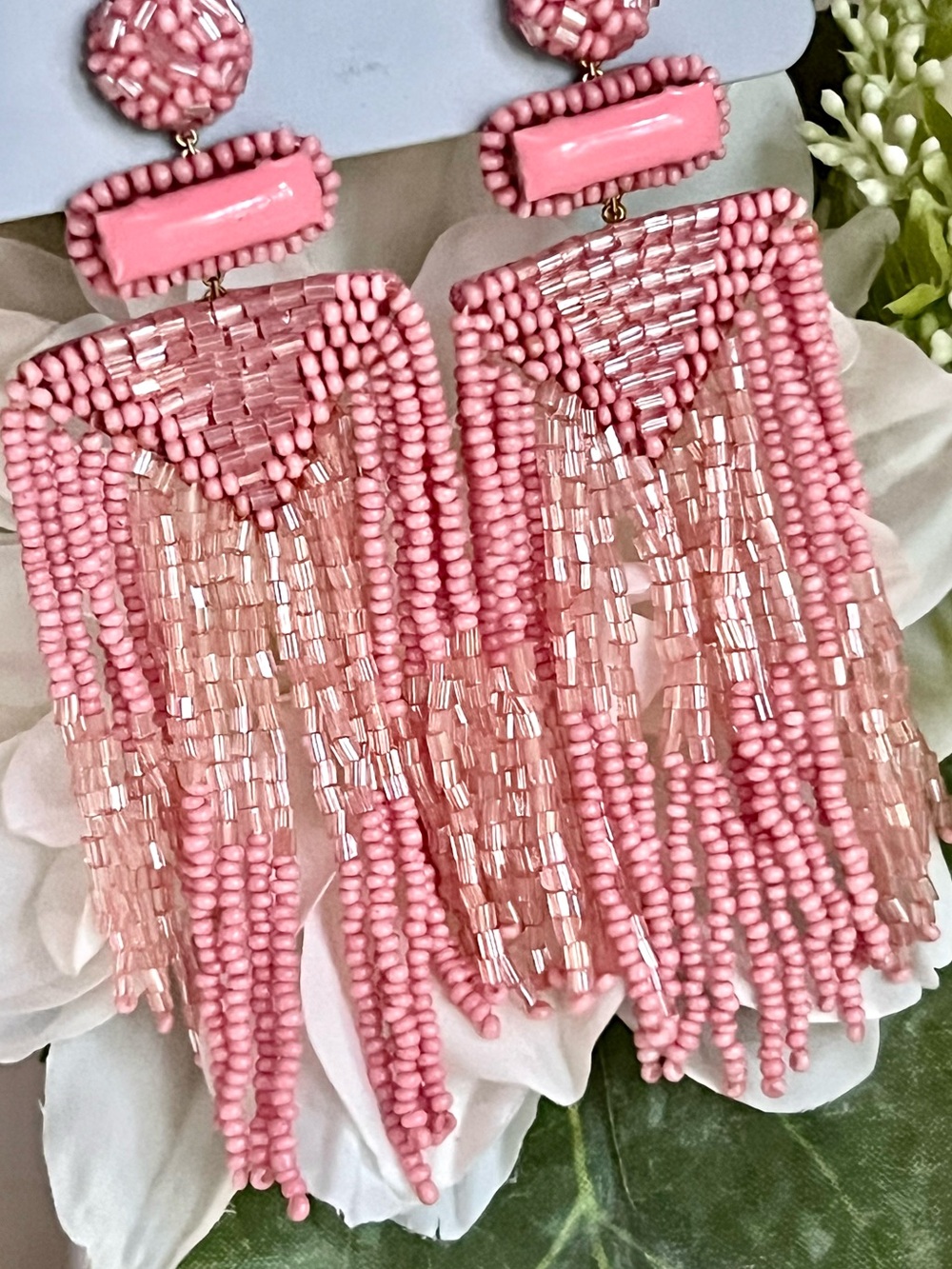 NWT Deepa Gurnani Beaded Fringe Chandeliers - Picture 7 of 16